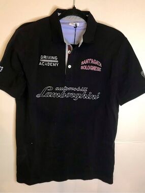 AUTOMOBILI LAMBORGHINI MEN'S SS SANT'AGATA POLO SIZE MED OEM 9109038CCU001EM2XX